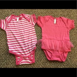 2 baby onesies! For 24months. Tutu and stripes